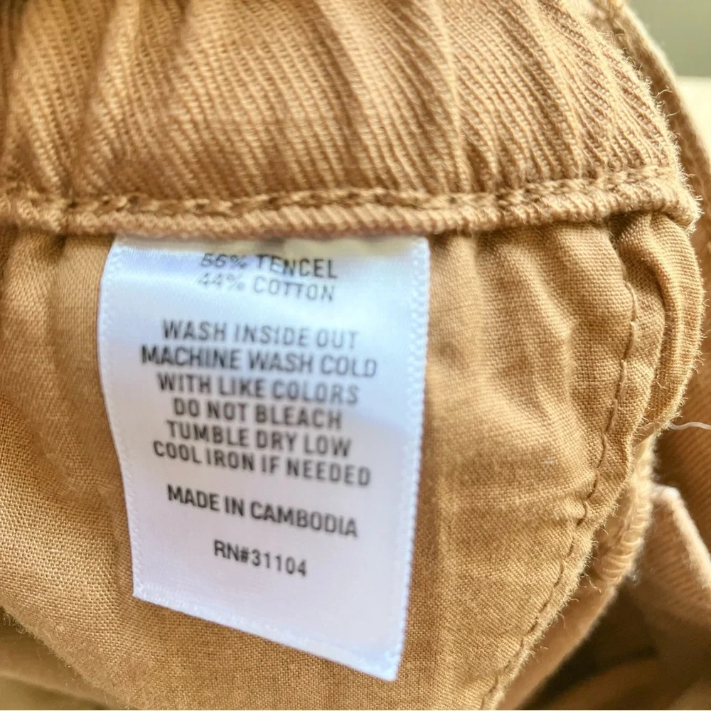 Wonderly Caramel Tan High Rise Button Fly Cropped Pants‎